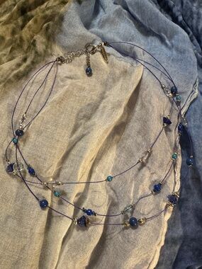 Aeropostale Multi-Strand Blue Bead Necklace for Women